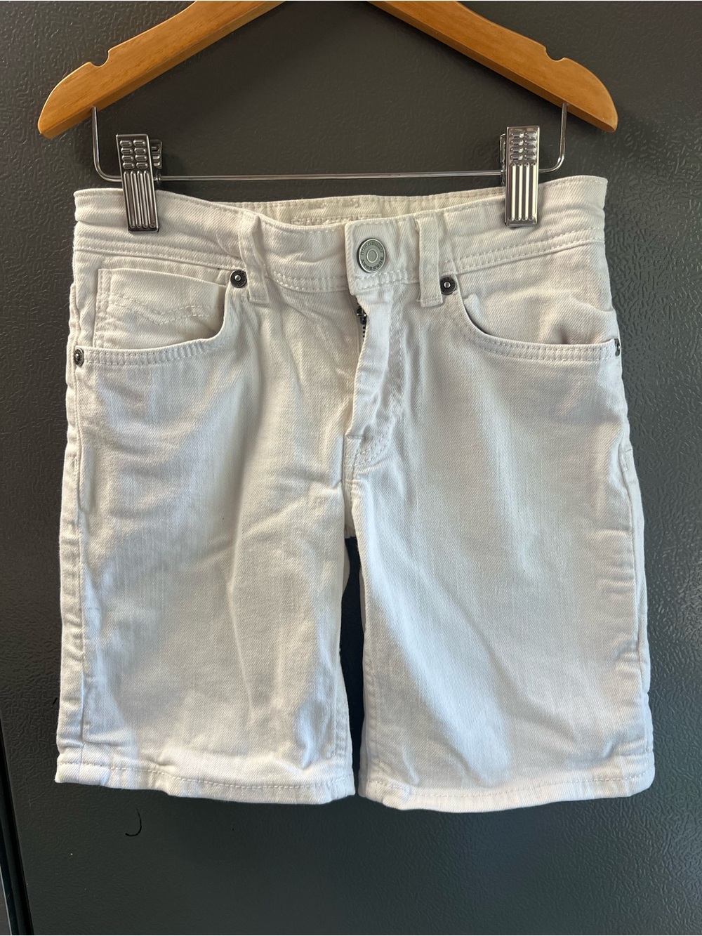 Kids Burberry White Denim Jean Shorts